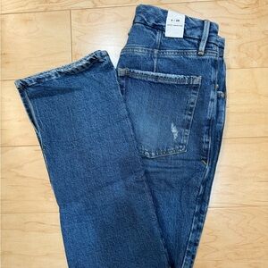 Good American Mid Rise Straight Leg Jeans - Classic Blue
